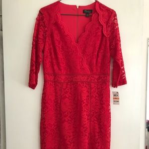 Thalia Sodi red lace dress size small ( about a 6) empire waist.